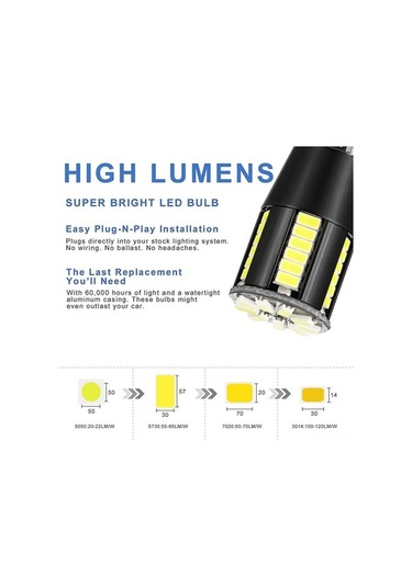 Didadodo 2 Adet 39 Smd 3014 Led T10 Ampul - 6000k Beyaz, 360 Derece Işıklı, Araç İçi Aydınlatma Çok Renkli