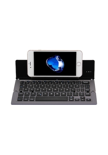 Sones F18 Ultra İnce Şarj Edilebilir Katlanabilir 58 Tuşlu Tutuculu Kablosuz Klavye