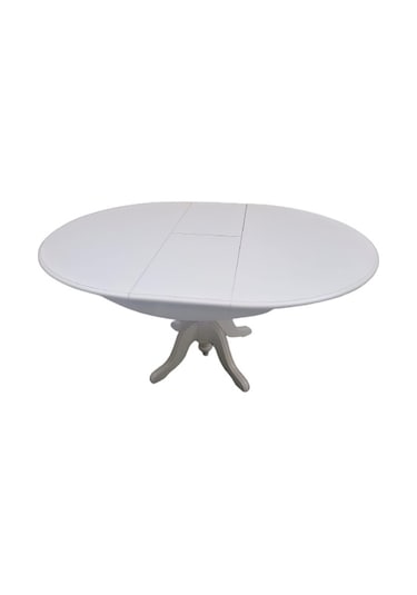 Masa Baba Ayak Ihlamur Ağacı  MDF Tabla, Parlak Krem Lake Boya 110 cm İtinalı paket kergo El Yapım