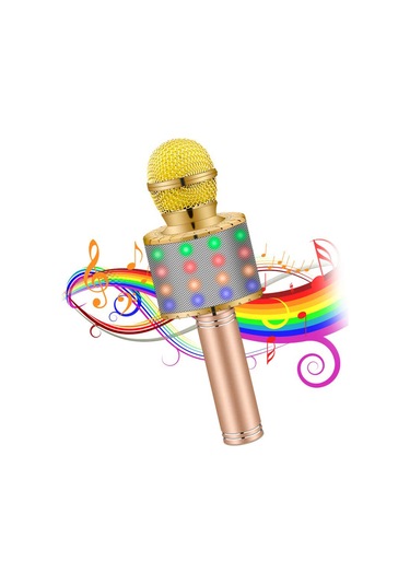 Springsun Pembe Kablosuz Bluetooth Mikrofon Hoparlörü - Led Işıklı, 1200mah Pil, Aux/sd/usb Desteğiyle Kısa Ve Kolay Kullanım