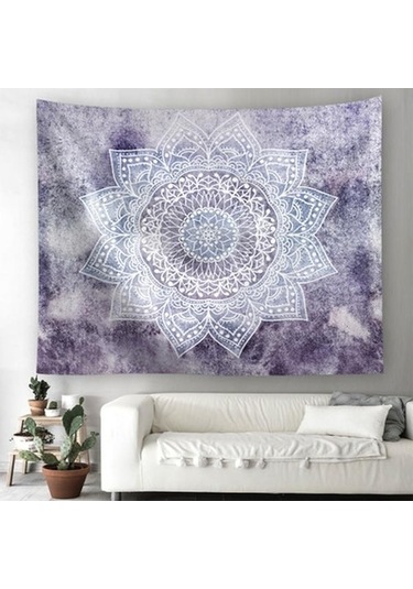 Novahub Degrade Mandala Dijital Baskılı Duvar Polyester Goblen Ev Oturma Odası Dekorasyonu Açık Piknik 3 - 150 X 130 Cm 3