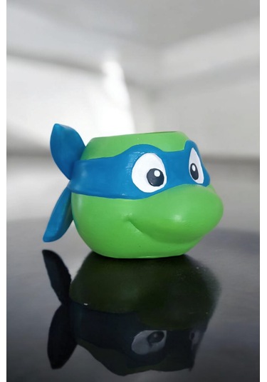 Ninja Kaplumbağa Şeklindeki Kalemlik Leonardo 7x10 Cm Mavi