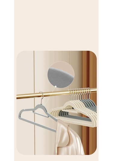 Aubyhe 10 Adet Siyah Kadife Anti Kayma Askı - 45 Cm - Ev Ve Mağaza İçin Düzgün Sıralama - Yırtılma Olmayan Tasarım Siyah