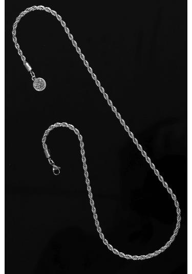 Labalaba Erkek Burgu Zincir Çelik Kolye Gümüş