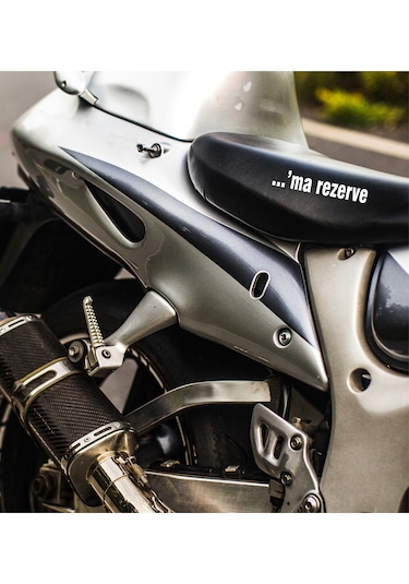 Beyaz Renk 22 X 4 Cm Kişiye Özel Rezerve Yazısı Motor Araç Kask Oto Sticker Beyaz