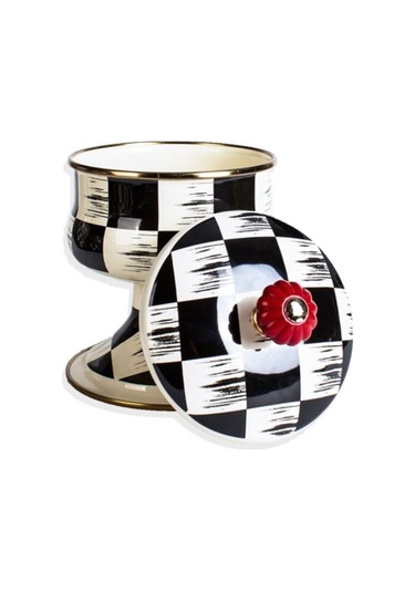 Acar Qualıta-kıng Kapaklı Emaye Şekerlik Dama Dekor Xap-21-0518