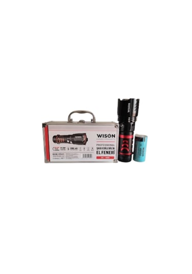 Ws-14800 80 Wat 8000 Lümen 10 Saat Çalışan Profosyonel El Feneri Yeni Ürün Siyah