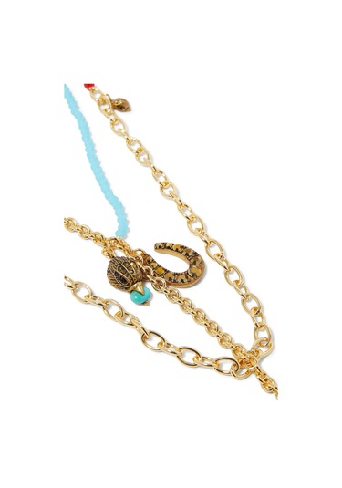 Long Pendant Charm Kolye, Uzun Ve Zarif Tasarım Altın