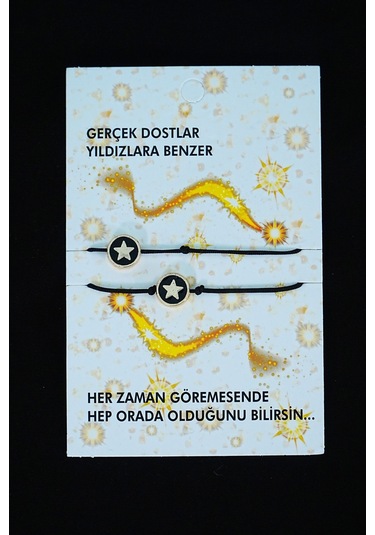 Gerçek Dostlar Yıldızlara Benzer - Arkadaş Şans Bilekliği Çok Renkli