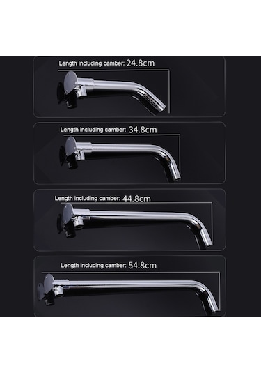 Taban Üst Sprey Çubuk Duş Tüpü Paslanmaz Çelik Duş Çıkış Borusu Dirsek, Boyut:20 Cm Diğer