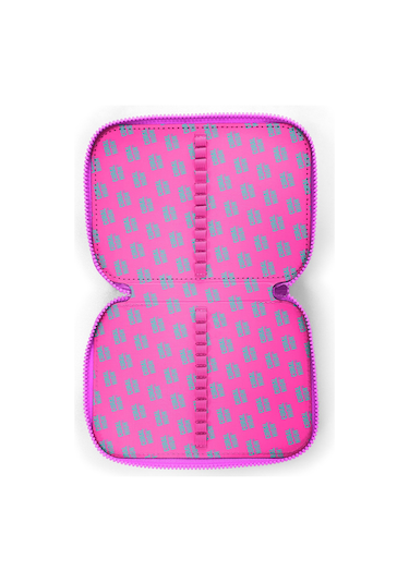 Coral High Kids Mor Pembe Unicorn Deniz Kızı Desenli Çift Katlı Kalem Çanta 11138 Lila