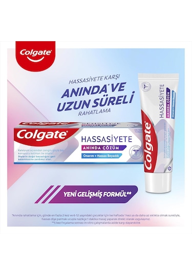 Colgate Hassasiyete Anında Çözüm Diş Macunu 24 x 100 ML + Rosie Pamuk