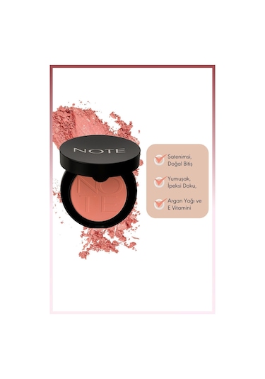 Note Cosmetique Luminous Silk Compact Blusher Toz Allık - 01 Pinky Beach
