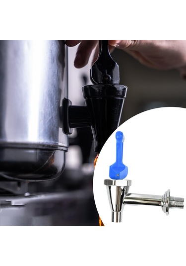 Homyl Kahve Sıcak İçecek Musluğu Paslanmaz Su Sebili Kova Cam Mavi