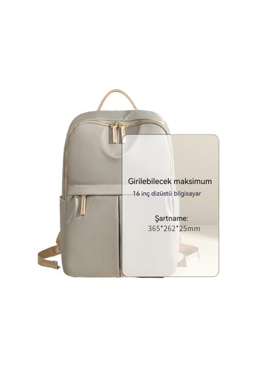 Relaxed Rahat İşe Gidip Geliş Çok Fonksiyonlu Sırt Çantası Kadın 16 İnç Bilgisayar Sırt Çantası Çok Yönlü Basit Büyük Kapasiteli Seyahat Çantası-açık Gri Açık Gri