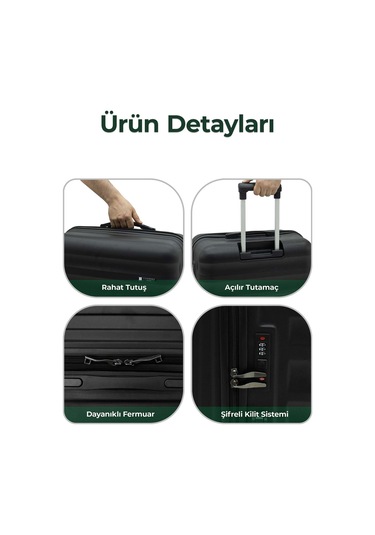 Babil Lüx Abs Büyük Boy Valiz 75 Cm Antrasit