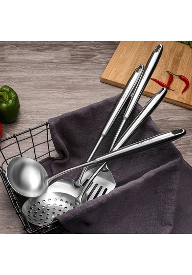 Sones 304 Paslanmaz Çelik Mutfak Ekipmanları Kalınlaştırılmış İçi Boş Saplı Pişirme Aleti, Stil: Spatula
