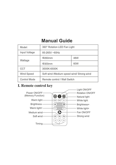 Hallow Lmh00022 Işıklı Kısılabilir Tavan Vantilatör E27