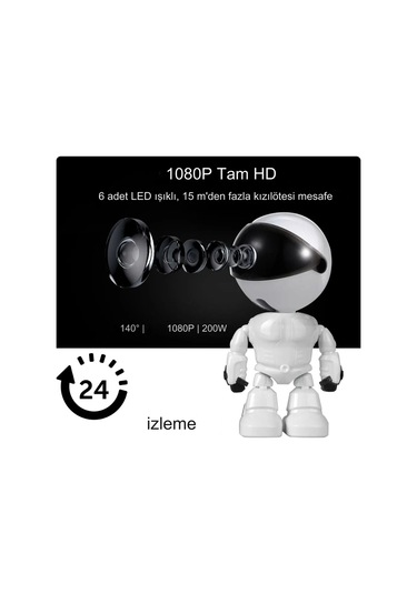 Qasul 1080p Kablosuz Robot Görünümlü Bebek/evcil Hayvan / Hırs...