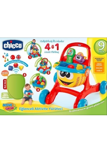 Chicco Mutlu Alışveriş İlk Adımlar Yürüteci - 4'ü Bir Arada İngilizce + Türkçe Aktiviteli