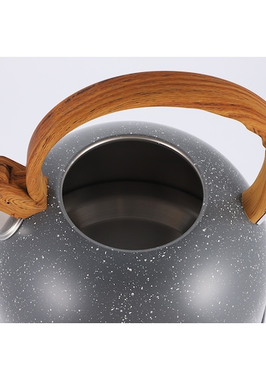 Hangfox 3 Litre Çelik Çıngıraklı Su Kaynar, Indüksiyon Uyumlu, Büyük Kapasiteli, Günlük Kullanım İçin Isı Tutucu Siyah