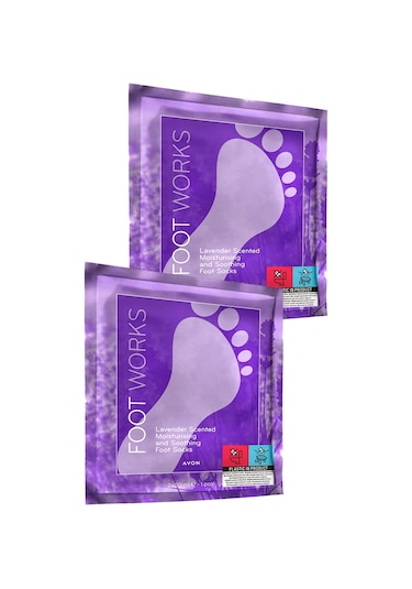 Avon Foot Works Lavanta Kokulu Nemlendirici Ve Rahatlatıcı Ayak Çorabı 2'li