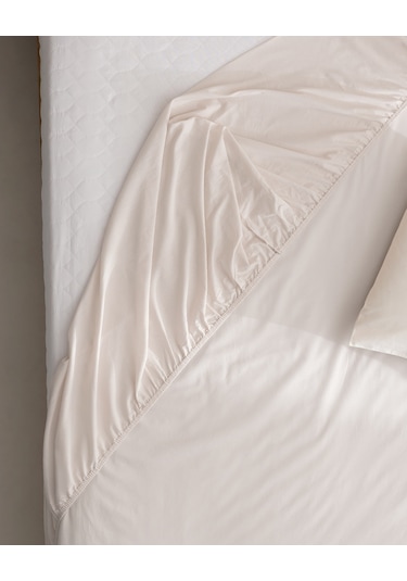 Madame Coco Manon Çift Kişilik %100 Pamuk Ranforce Lastikli Çarşaf - Taş Taş