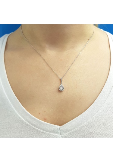 Lova Pırlanta Taşlı Damla Kolye - 2010025