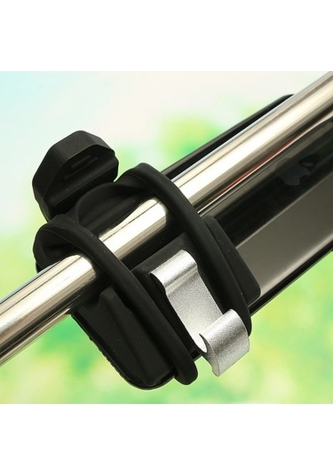 Besthome1 Çok Fonksiyonlu Motosiklet Telefonu Standı, Bisiklet Sürme Navigasyonu, Silikon Çerçeve, Uygun Tüm Motosikletler İçin Siyah