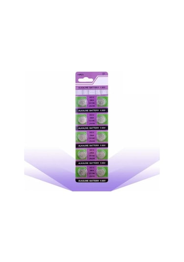 Komax AG12 LR43 LR1120 386A Alkalin Düğme Pil 10'lu