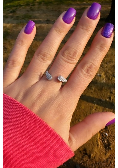 İncili Ve Zirkontaşlı Ayarlamalı Melek Yüzük - Gümüş Renk Silver