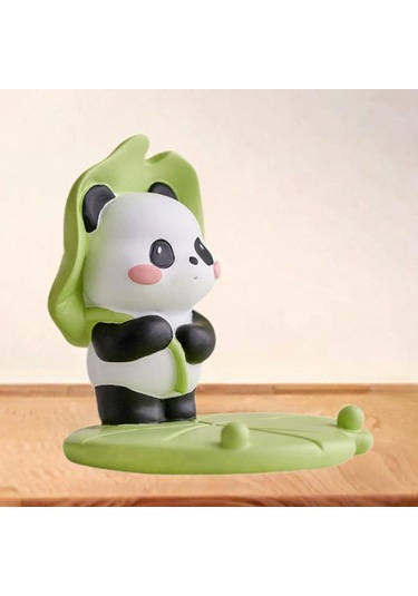 Homyl Panda Telefon Standı Dekoratif Hayvan Heykeli Odası Dekor 9,2cmx9,2cmx9cm