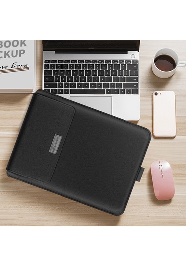 A2 4'ü 1 Arada Bilgisayar Braketi Astar Çantası Saklama Çantası, Boyut: 13/14 İnç Siyah