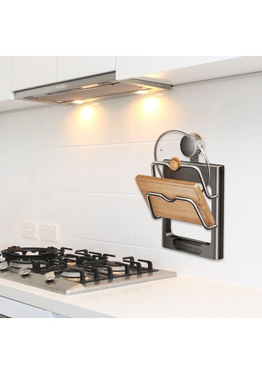 Suntek Pot Kapağı Organizatör Tutucu Kapı Fırın Eti Kesme Gri