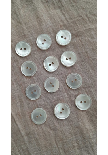 Doğal Trokashakiki İnci Midye Kabugu Düğme -8x10 Mm 14 Adet