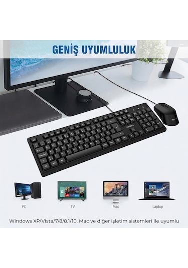 Philips SPT6234 Kablolu Türkçe Q Klavye ve Mouse Seti