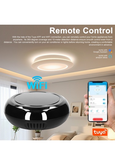 Yaleker Akıllı Ev Kontrol Cihazı - Wifi Sesli Ir Kumanda, Sıcaklık/nem Sensörlü, Tv/klima Kontrolü