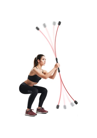 Xindoker Kırmızı Gövde Egzersiz Vibro Çubuğu - Cam Fiber Konstrüksiyon, Derin Kas Stimülasyonu, Ayrılabilir Tasarım