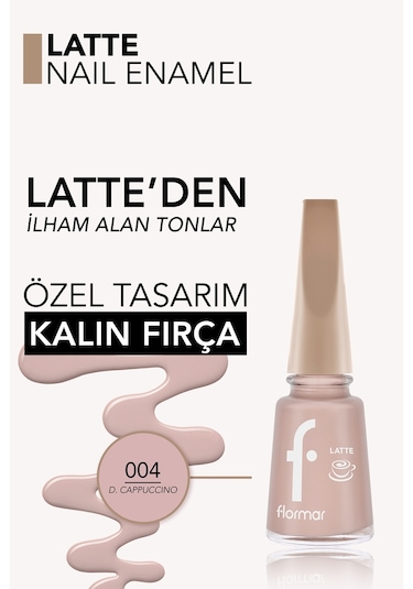 Flormar Latte Nail Enamel Yüksek Pigmentli & Parlak Bitişli Oje 004 Dusty Cappuccıno