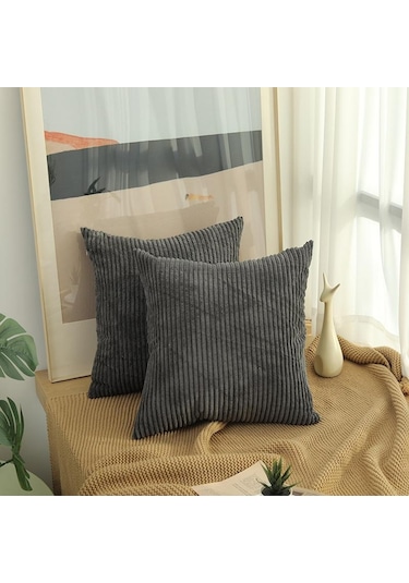 Koyu Gri Ezilmiş Kadife Kadife Yastık Kılıfları 50cm/45cm/40cm/30cm Çekyat Kare Dekor Yastıklar 50x50cm