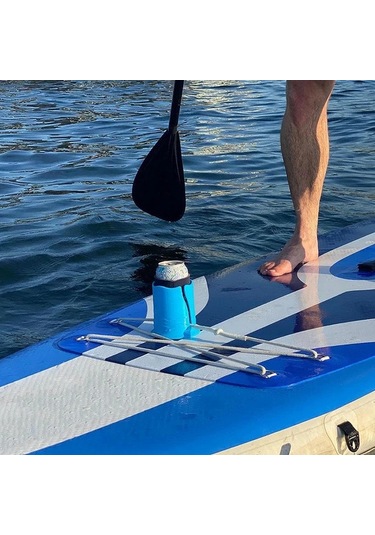 Sunshine011 Mavi Kaykay Ve Sup İçin Kaymaz Tabanlı, Kapaklı Ve Taşınabilir Surfboard Bardak Tutucu