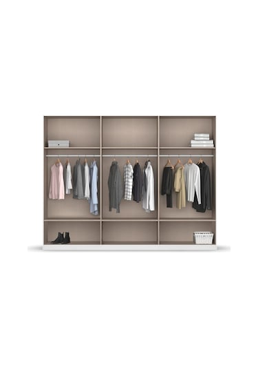 Alev Giyinme Dolabı - Çok Amaçlı Dolap - Gardırop 270 Cm-6 Kapaklı-3 Çekmeceli