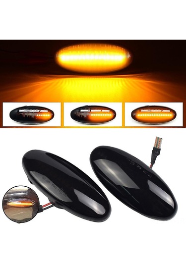 Teltree Nissan Navara D22/np300/frontier 1998-2005 İçin Amber Led Yan İşık, Plug&play, 50.000+ Saat Ömür, Smoked Kasa