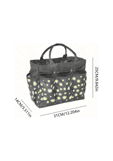 Trendooze Gray Yolyken Çiçekli Çok Amaçlı Bahçe Çantası Fermuarlı Dayanıklı Gri Gaojunshop01 Gri
