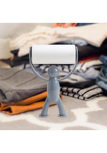 Homyl 2 Parça Yapışkan Lint Rulo Yedekler Köpek Saç Gri Gri