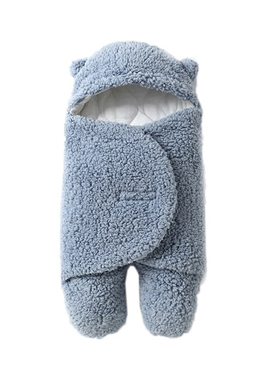 Moveevo Bebek Sonbahar Ve Kış Kalınlaştırılmış Kuzu Polar Battaniye Bölünmüş Bacak Uyku Tulumu Mavi Kalınlaştırılmış Beden M Mavi