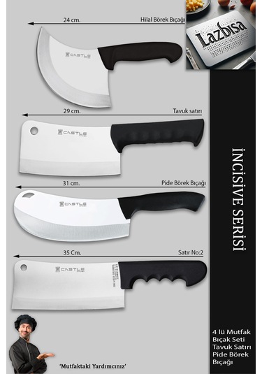 İncisive Serisi Mutfak Bıçak Seti Pizza Börek Kıyma Bıçağı Mft748