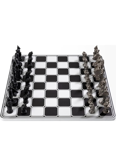 Sönmeyen Ateş Olimpos Paslanmaz Çelik Satranç Takımı Gri