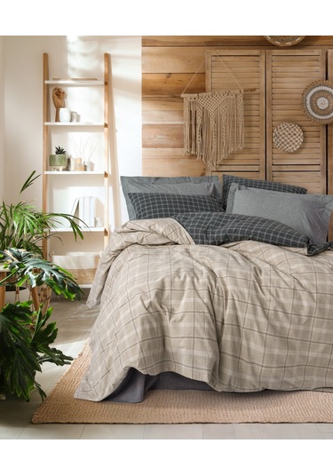 Cotton Box Warm Flanel Tek Kişilik Nevresim Takımı Siiras Gri