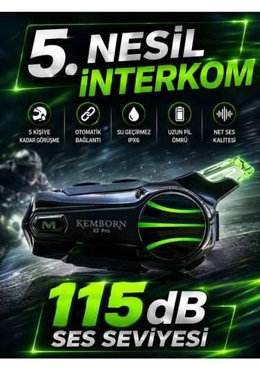 Kemborn İnterk Motosiklet Kask Kulaklık İntercom 2 Kişilik 1 Adet